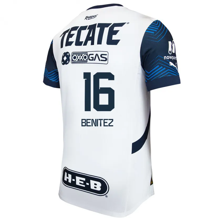 Danxen Heren Xanic Benitez #16 Wit Blauw Uitshirt Uittenue 2024/25 T-Shirt