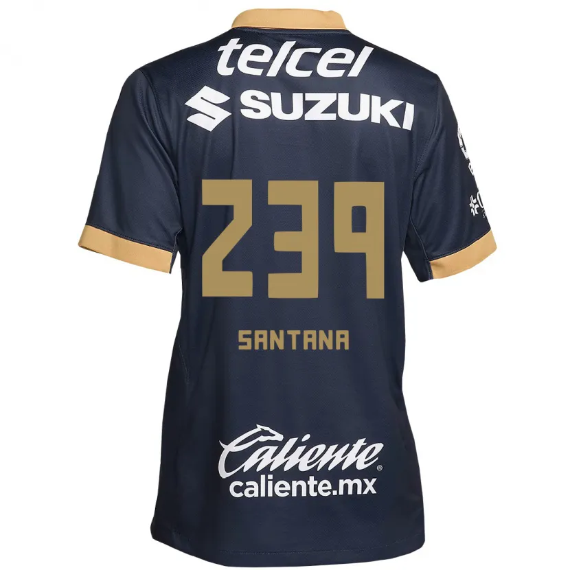 Danxen Heren Guillermo Santana #239 Obsidiaan Goud Wit Uitshirt Uittenue 2024/25 T-Shirt