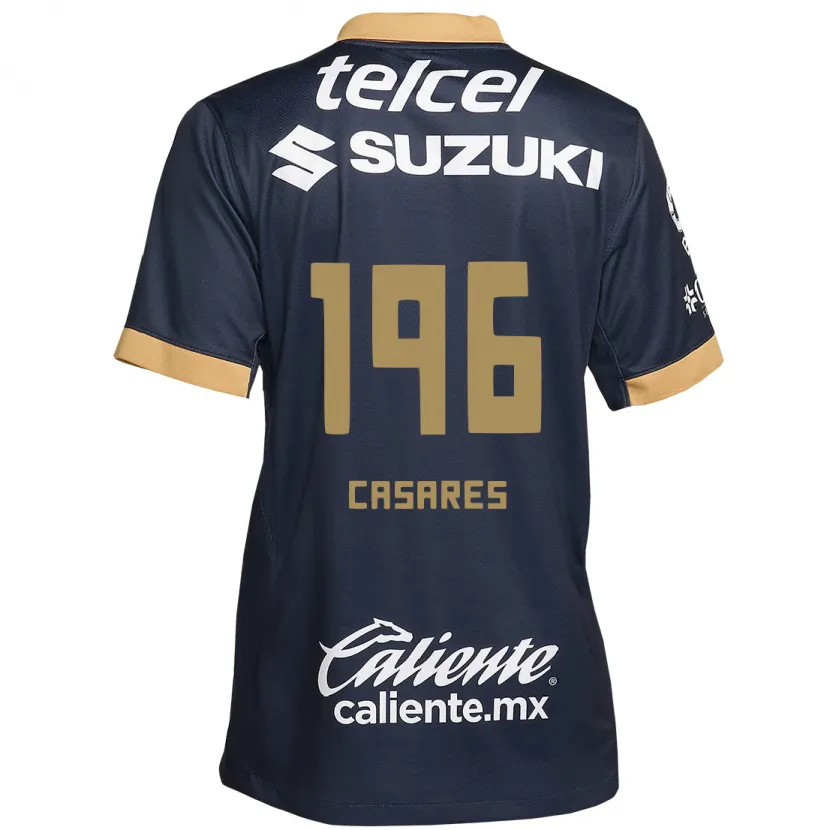 Danxen Heren Mateo Casares #196 Obsidiaan Goud Wit Uitshirt Uittenue 2024/25 T-Shirt