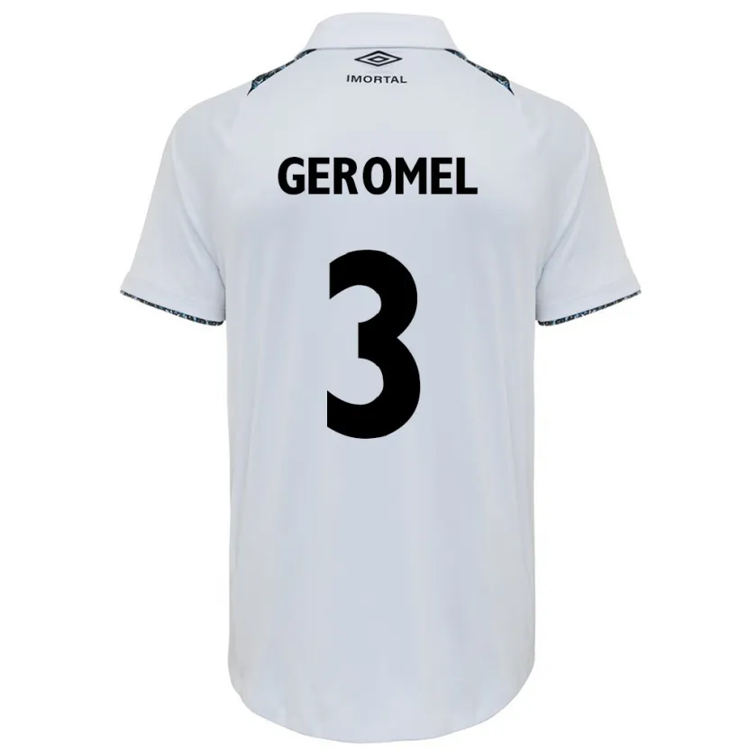 Danxen Heren Pedro Geromel #3 Wit Blauw Uitshirt Uittenue 2024/25 T-Shirt