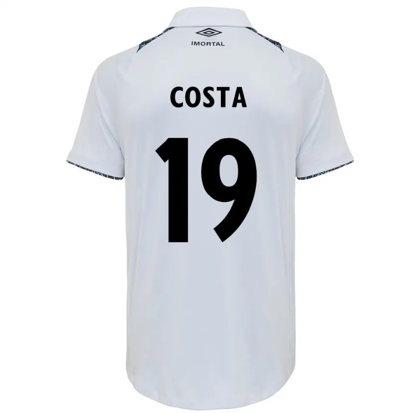 Danxen Heren Diego Costa #19 Wit Blauw Uitshirt Uittenue 2024/25 T-Shirt