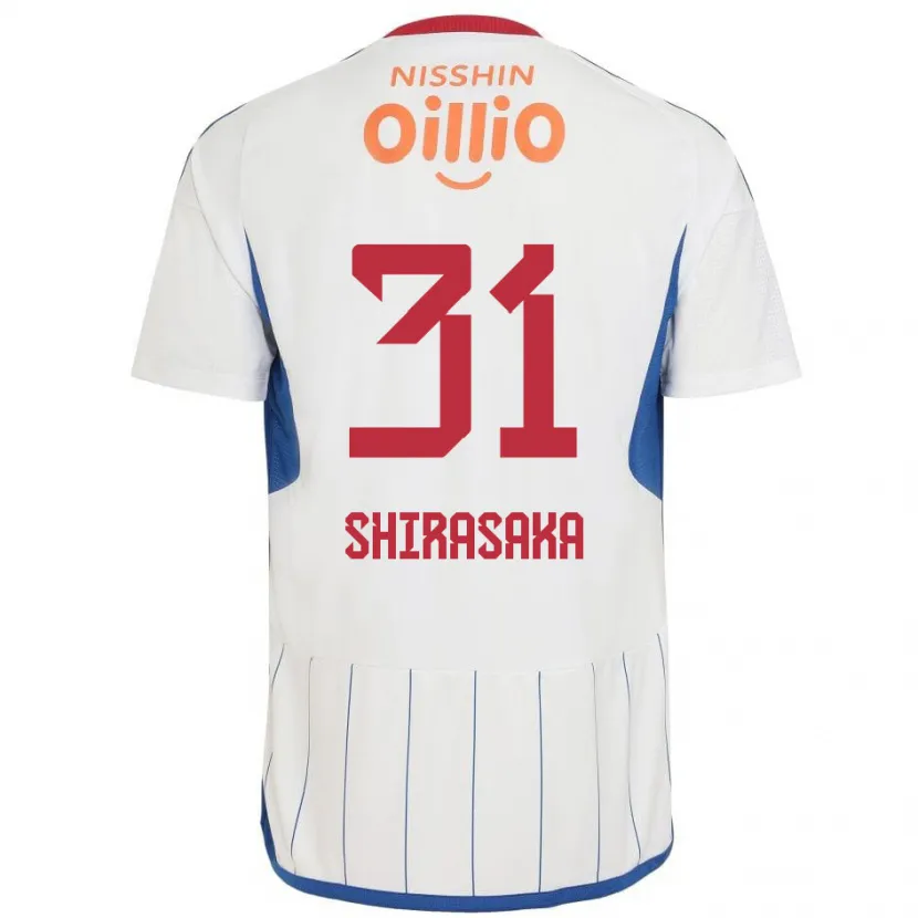 Danxen Heren Fuma Shirasaka #31 Wit Blauw Rood Uitshirt Uittenue 2024/25 T-Shirt