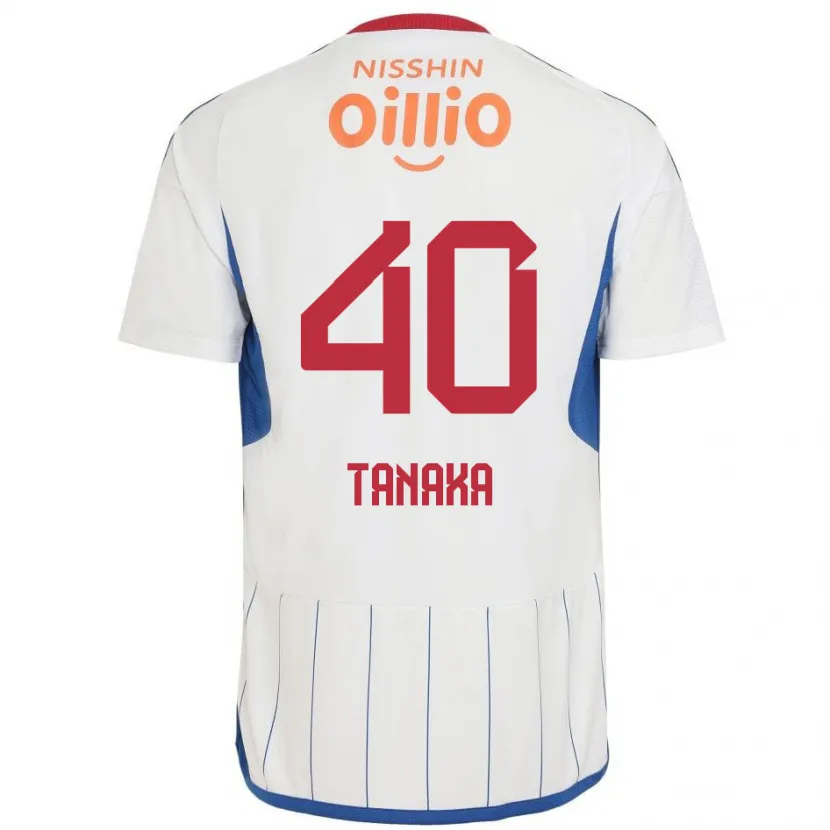 Danxen Heren Hiei Tanaka #40 Wit Blauw Rood Uitshirt Uittenue 2024/25 T-Shirt