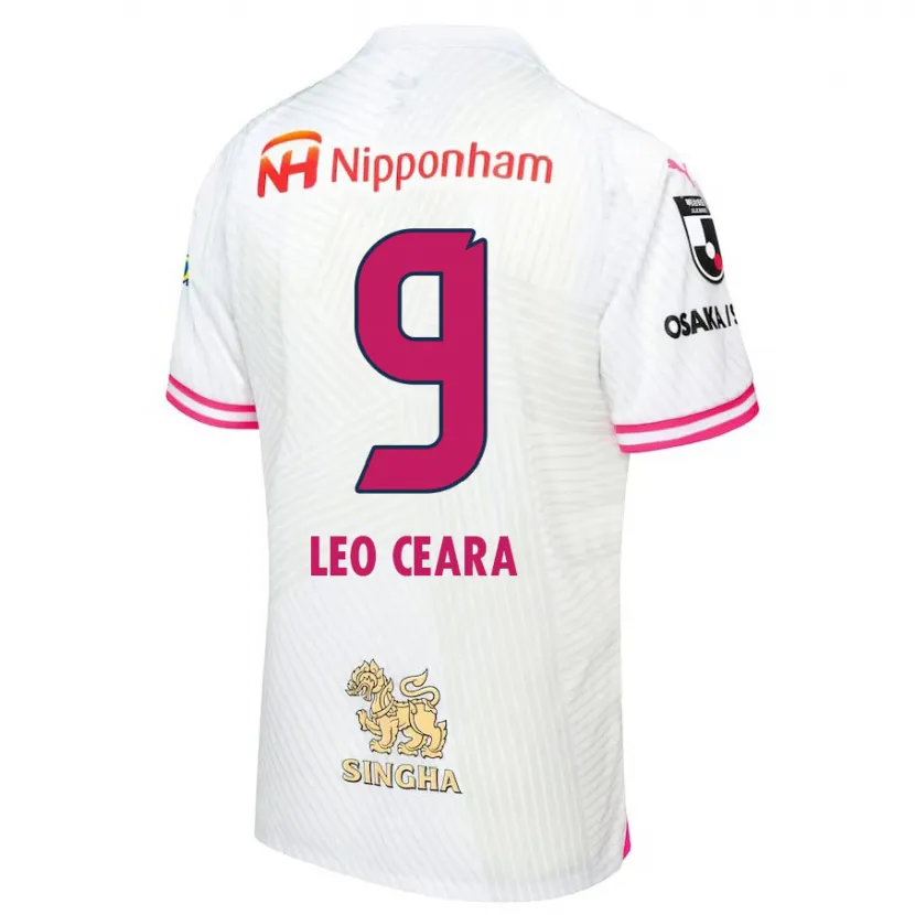 Danxen Heren Léo Ceará #9 Wit Roze Uitshirt Uittenue 2024/25 T-Shirt