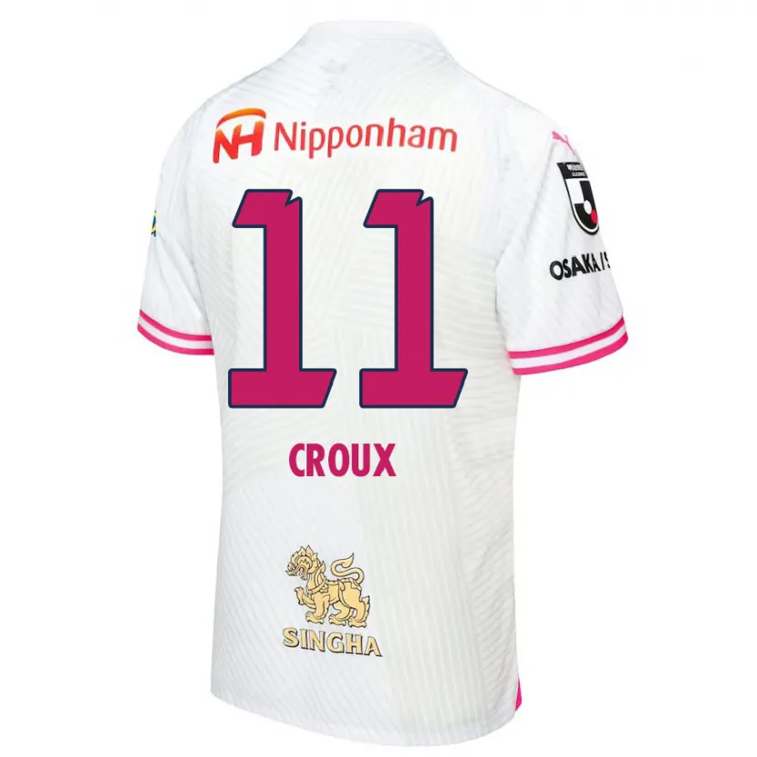 Danxen Heren Jordy Croux #11 Wit Roze Uitshirt Uittenue 2024/25 T-Shirt