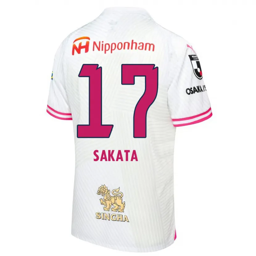 Danxen Heren Reiya Sakata #17 Wit Roze Uitshirt Uittenue 2024/25 T-Shirt