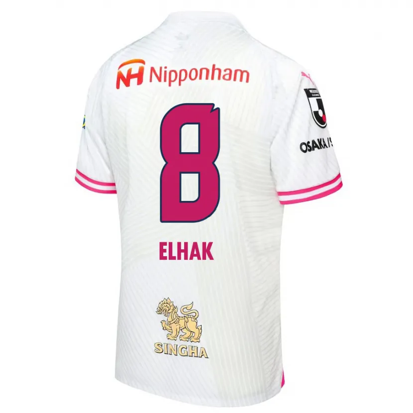 Danxen Heren Akuro Elhak #8 Wit Roze Uitshirt Uittenue 2024/25 T-Shirt