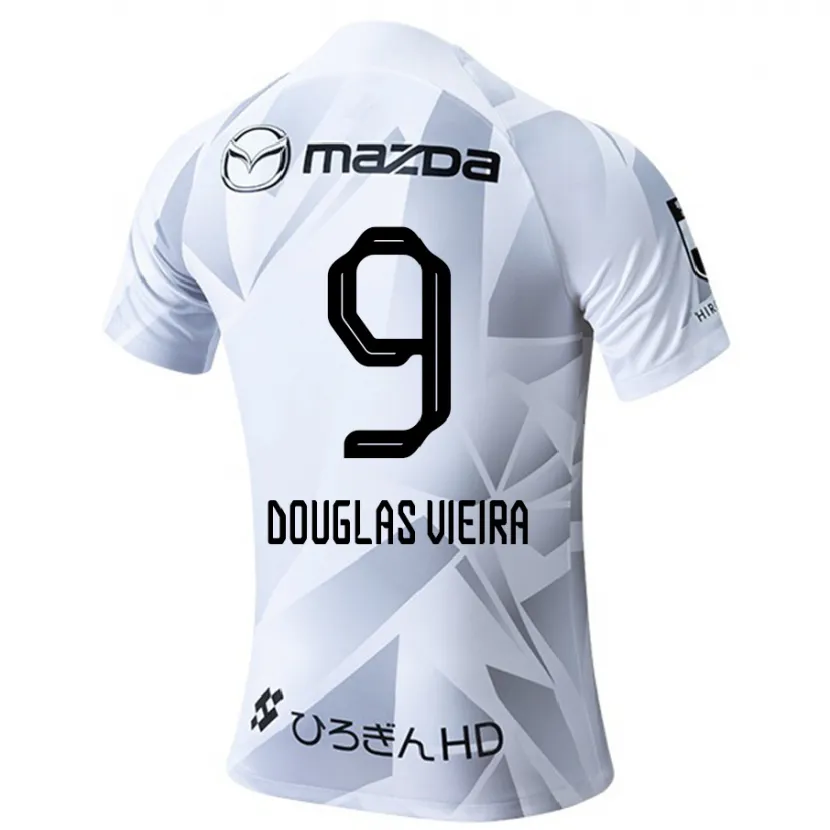 Danxen Heren Douglas Vieira #9 Wit Grijs Zwart Uitshirt Uittenue 2024/25 T-Shirt