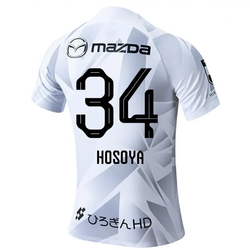 Danxen Heren Kohei Hosoya #34 Wit Grijs Zwart Uitshirt Uittenue 2024/25 T-Shirt