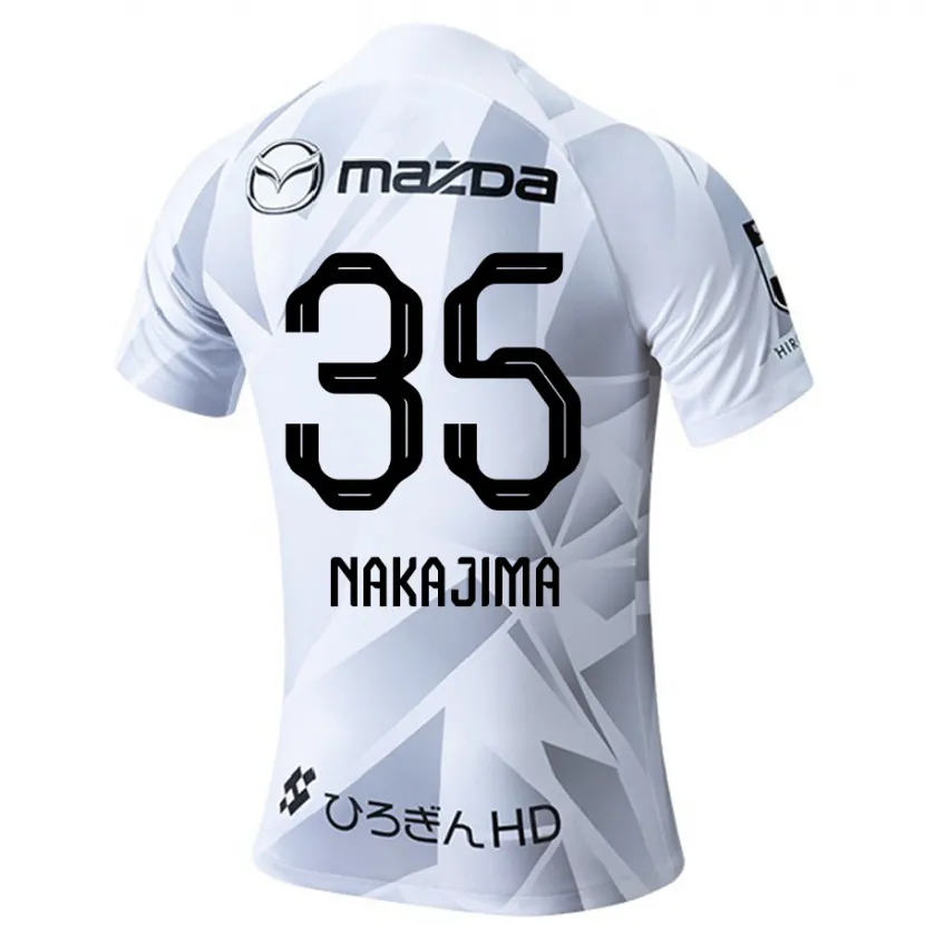 Danxen Heren Yotaro Nakajima #35 Wit Grijs Zwart Uitshirt Uittenue 2024/25 T-Shirt