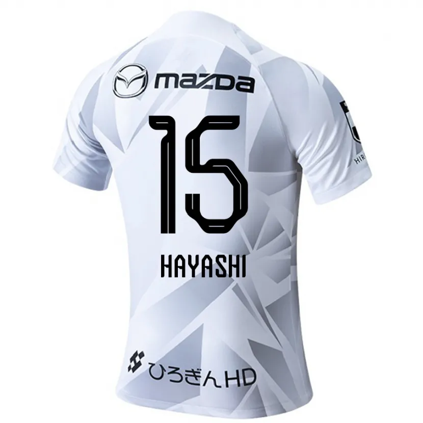 Danxen Heren Shunta Hayashi #15 Wit Grijs Zwart Uitshirt Uittenue 2024/25 T-Shirt