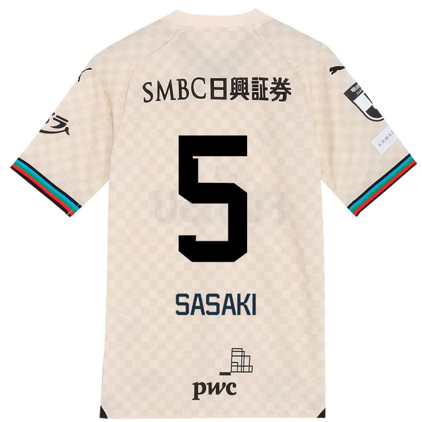 Danxen Heren Asahi Sasaki #5 Wit Grijs Uitshirt Uittenue 2024/25 T-Shirt