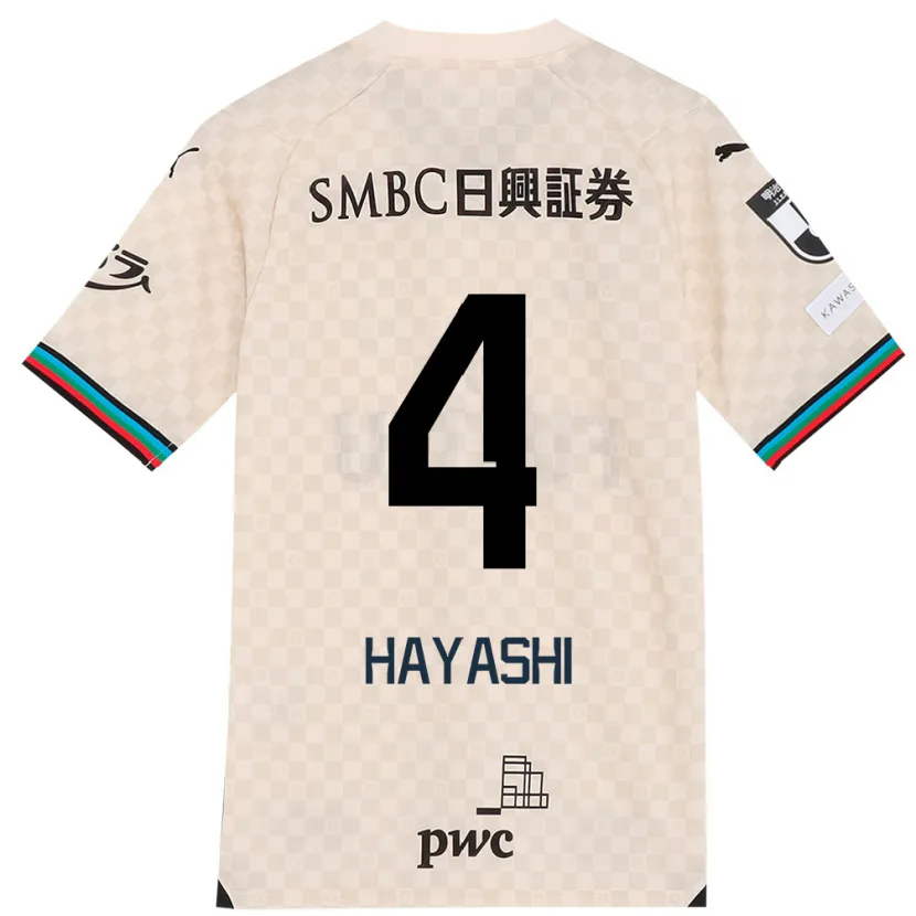 Danxen Heren Shunsuke Hayashi #4 Wit Grijs Uitshirt Uittenue 2024/25 T-Shirt