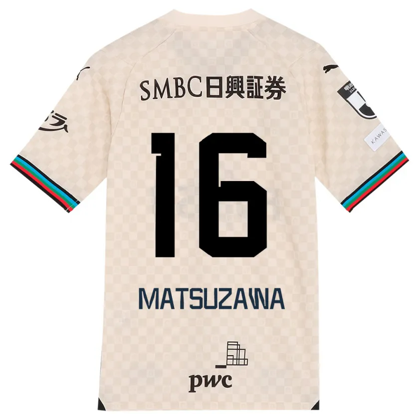 Danxen Heren Naoto Matsuzawa #16 Wit Grijs Uitshirt Uittenue 2024/25 T-Shirt