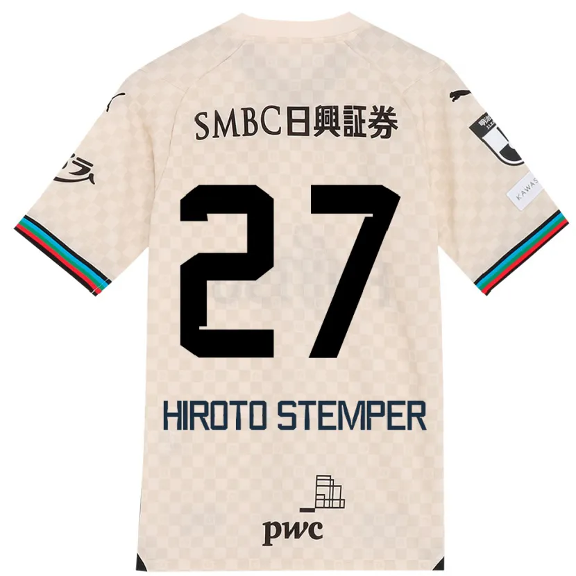 Danxen Heren Luka Hiroto Stemper #27 Wit Grijs Uitshirt Uittenue 2024/25 T-Shirt