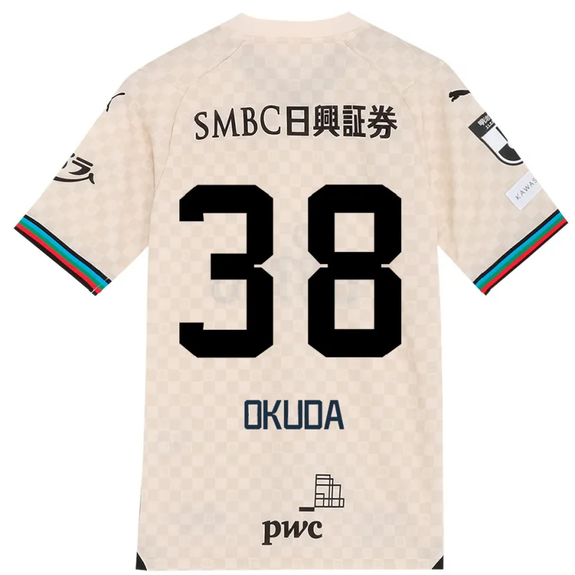 Danxen Heren Yuma Okuda #38 Wit Grijs Uitshirt Uittenue 2024/25 T-Shirt