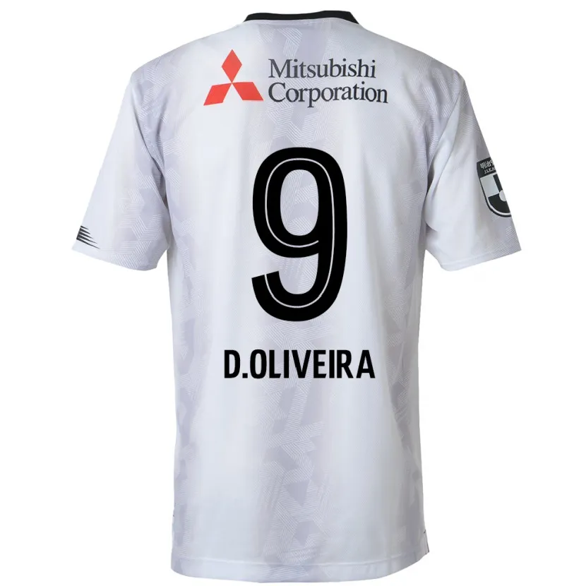 Danxen Heren Diego Oliveira #9 Wit Zwart Uitshirt Uittenue 2024/25 T-Shirt