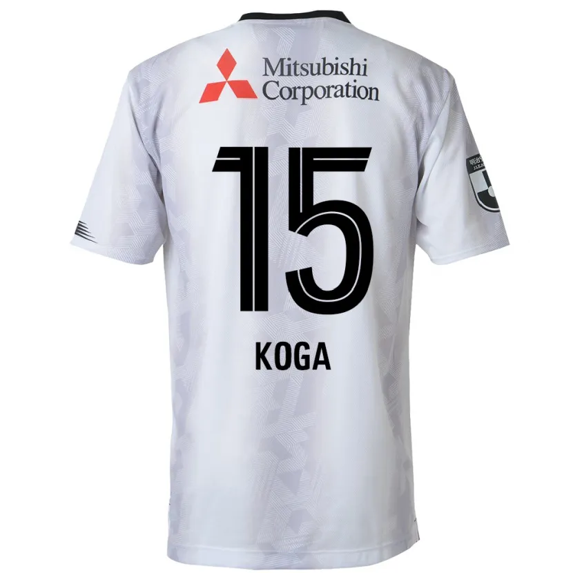 Danxen Heren Shun Koga #15 Wit Zwart Uitshirt Uittenue 2024/25 T-Shirt