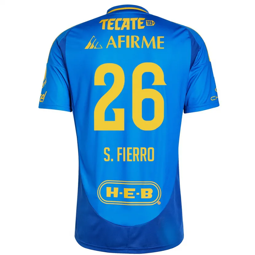 Danxen Heren Sebastián Fierro #26 Blauw Geel Uitshirt Uittenue 2024/25 T-Shirt