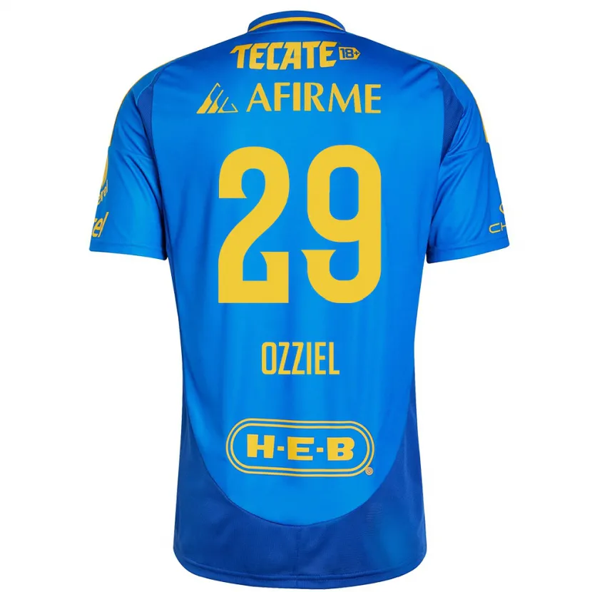 Danxen Heren Ozziel Herrera #29 Blauw Geel Uitshirt Uittenue 2024/25 T-Shirt