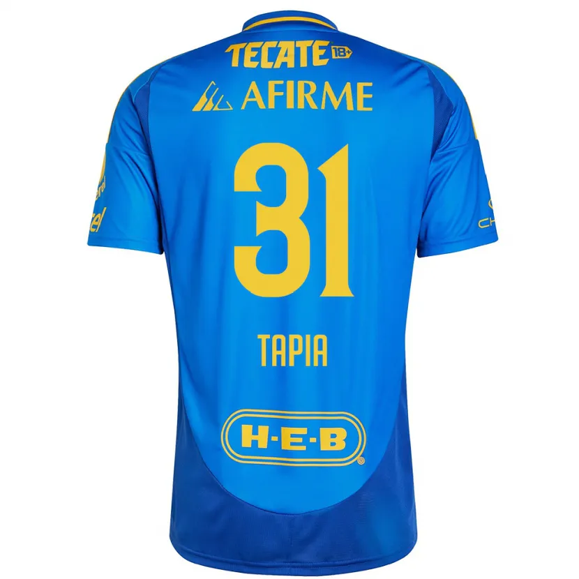 Danxen Heren Fernando Tapia #31 Blauw Geel Uitshirt Uittenue 2024/25 T-Shirt