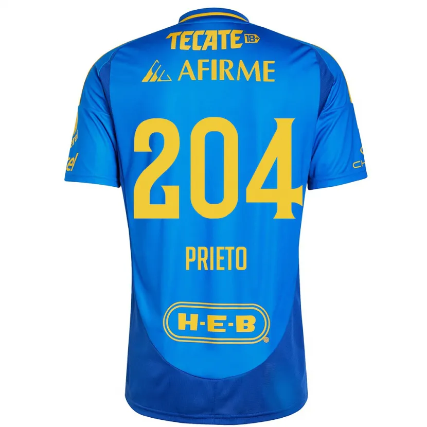 Danxen Heren Leonel Prieto #204 Blauw Geel Uitshirt Uittenue 2024/25 T-Shirt