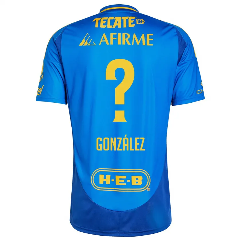 Danxen Heren Fernando González #0 Blauw Geel Uitshirt Uittenue 2024/25 T-Shirt