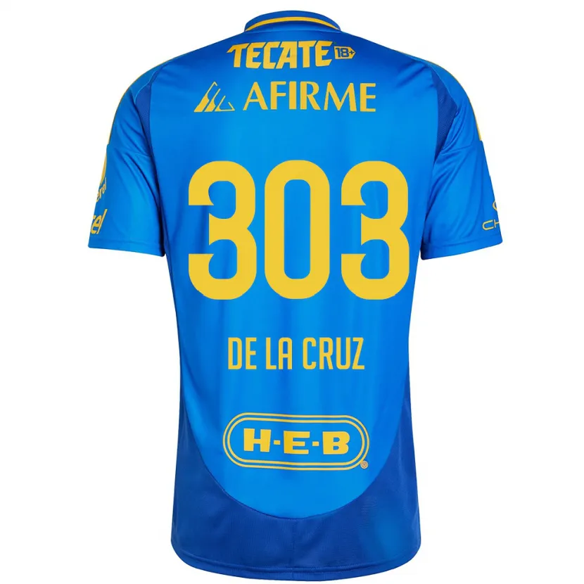 Danxen Heren Erick De La Cruz #303 Blauw Geel Uitshirt Uittenue 2024/25 T-Shirt