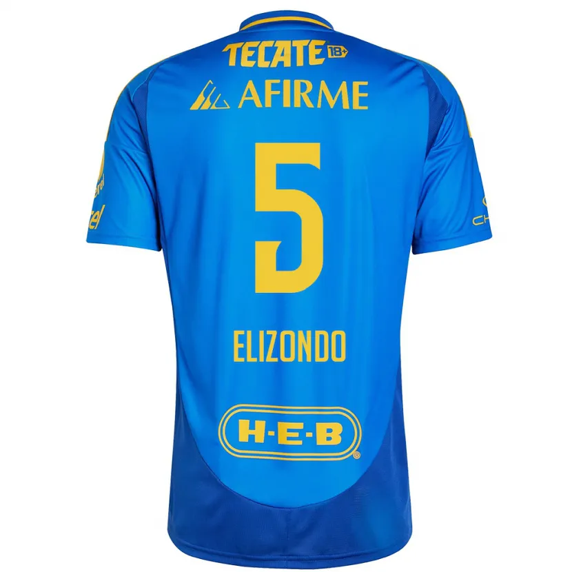 Danxen Heren Fernanda Elizondo #5 Blauw Geel Uitshirt Uittenue 2024/25 T-Shirt