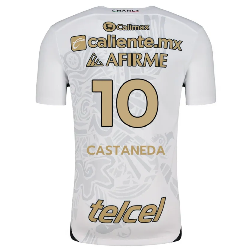 Danxen Heren Kevin Castañeda #10 Wit Zwart Uitshirt Uittenue 2024/25 T-Shirt