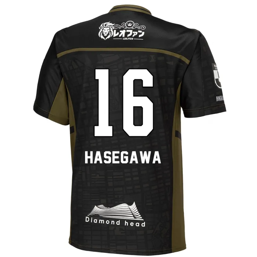 Danxen Heren Tatsuya Hasegawa #16 Zwart Groen Uitshirt Uittenue 2024/25 T-Shirt