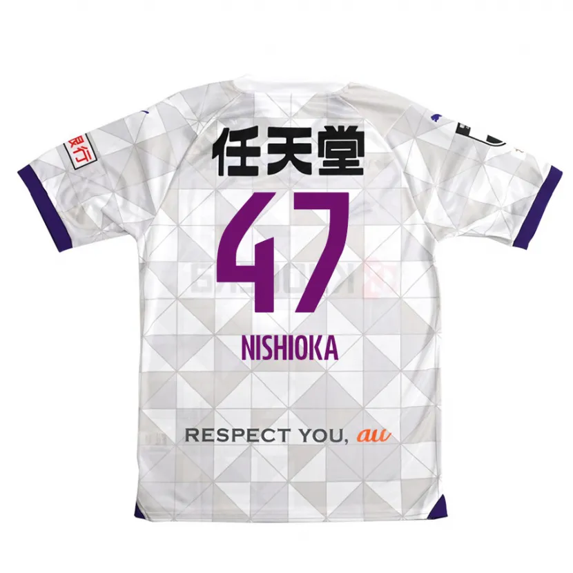 Danxen Heren Yuma Nishioka #47 Wit Paars Uitshirt Uittenue 2024/25 T-Shirt