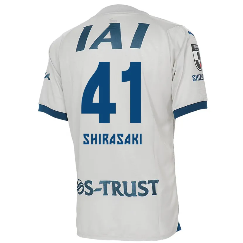 Danxen Heren Ryohei Shirasaki #41 Wit Blauw Uitshirt Uittenue 2024/25 T-Shirt