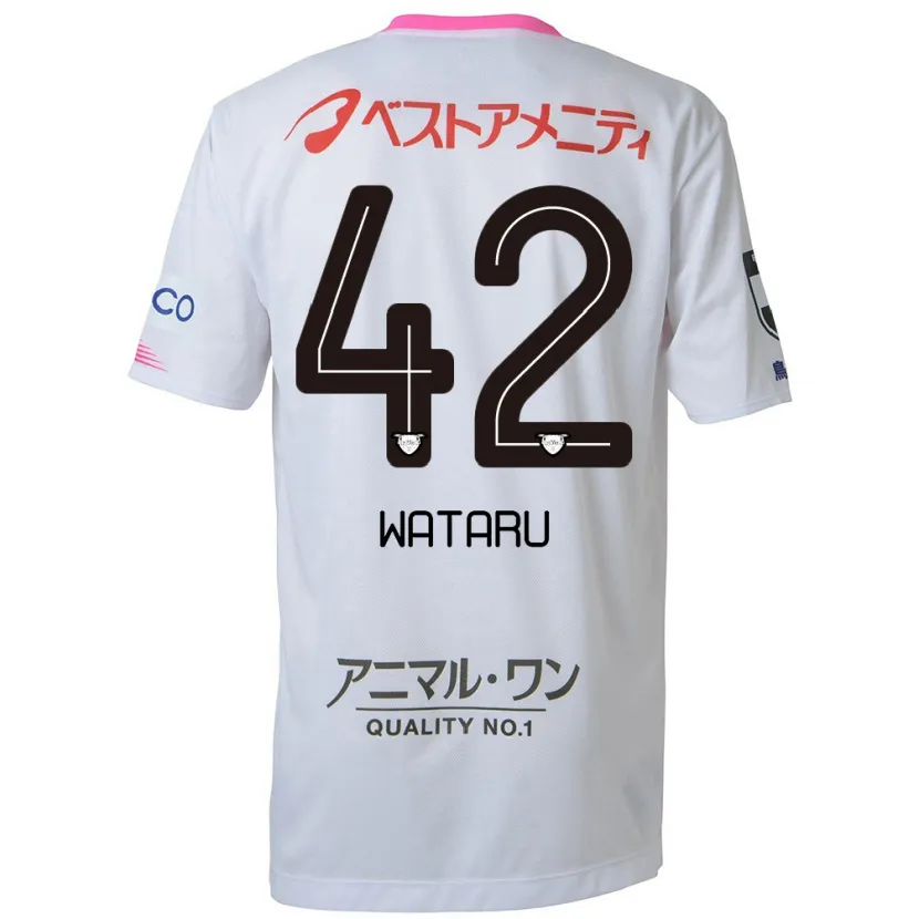 Danxen Heren Wataru Harada #42 Wit Blauw Roze Uitshirt Uittenue 2024/25 T-Shirt