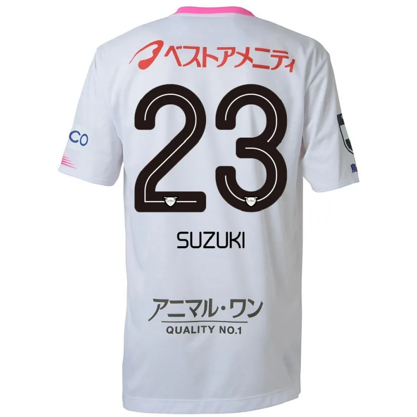 Danxen Heren Yuki Suzuki #23 Wit Blauw Roze Uitshirt Uittenue 2024/25 T-Shirt