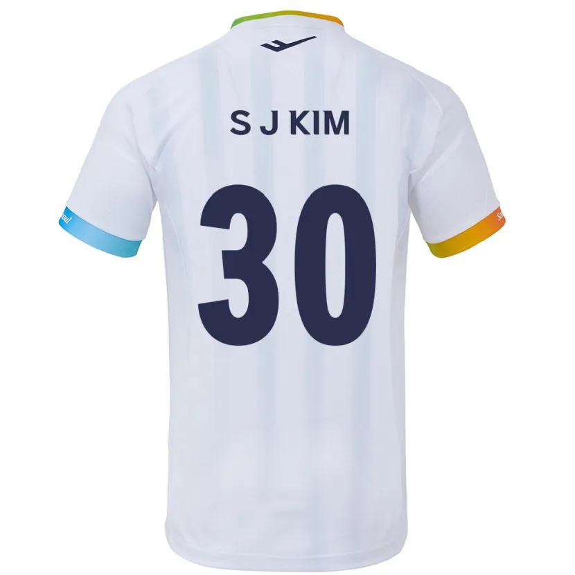 Danxen Heren Ju-Sung Kim #30 Wit Blauw Uitshirt Uittenue 2024/25 T-Shirt