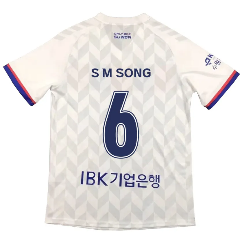 Danxen Heren Min-Seob Song #6 Wit Blauw Uitshirt Uittenue 2024/25 T-Shirt