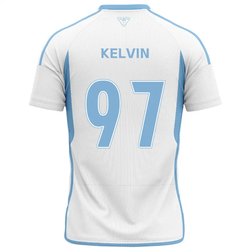 Danxen Heren Kelvin #97 Wit Blauw Uitshirt Uittenue 2024/25 T-Shirt