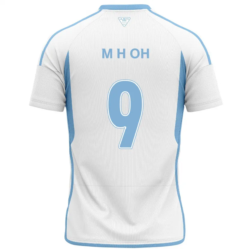 Danxen Heren Hyun-Min Oh #9 Wit Blauw Uitshirt Uittenue 2024/25 T-Shirt