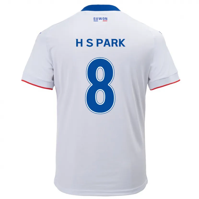 Danxen Heren Sang-Hyeok Park #8 Wit Blauw Uitshirt Uittenue 2024/25 T-Shirt