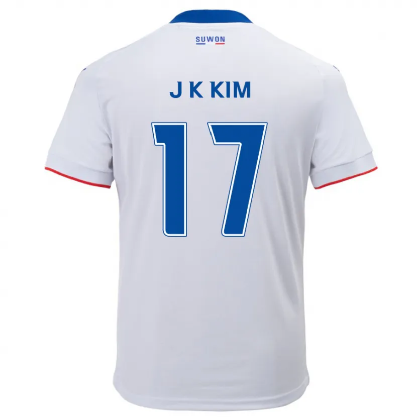 Danxen Heren Kyeong-Jung Kim #17 Wit Blauw Uitshirt Uittenue 2024/25 T-Shirt