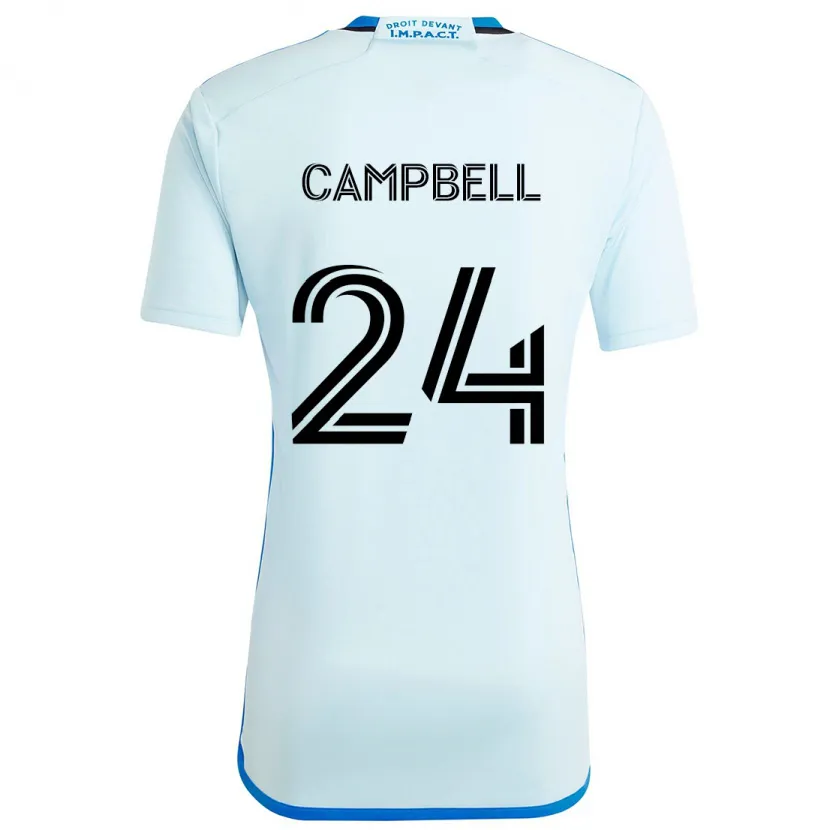 Danxen Heren George Campbell #24 Ijsblauw Uitshirt Uittenue 2024/25 T-Shirt