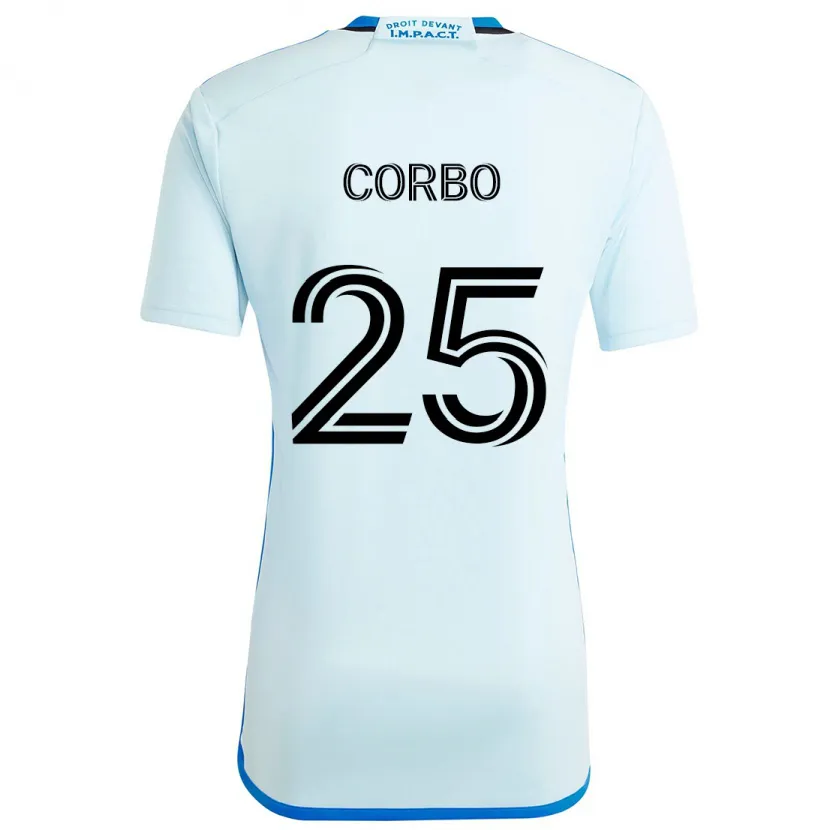 Danxen Heren Gabriele Corbo #25 Ijsblauw Uitshirt Uittenue 2024/25 T-Shirt