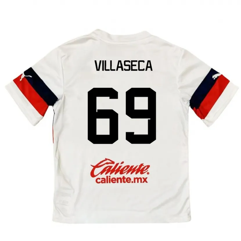 Danxen Heren Daniel Villaseca #69 Wit Rood Uitshirt Uittenue 2024/25 T-Shirt