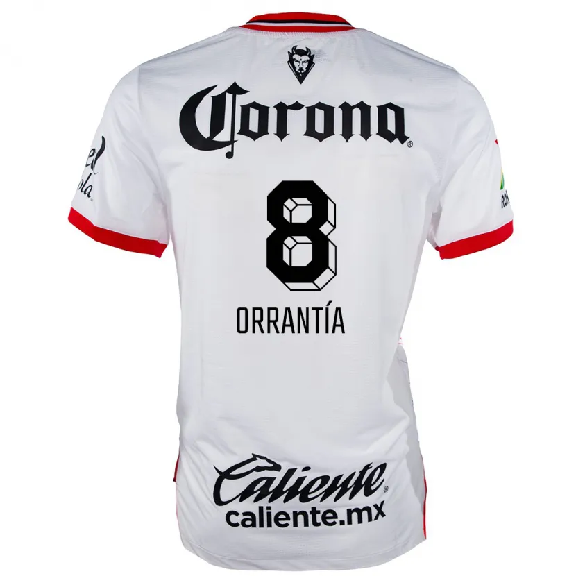 Danxen Heren Carlos Orrantía #8 Wit Rood Uitshirt Uittenue 2024/25 T-Shirt