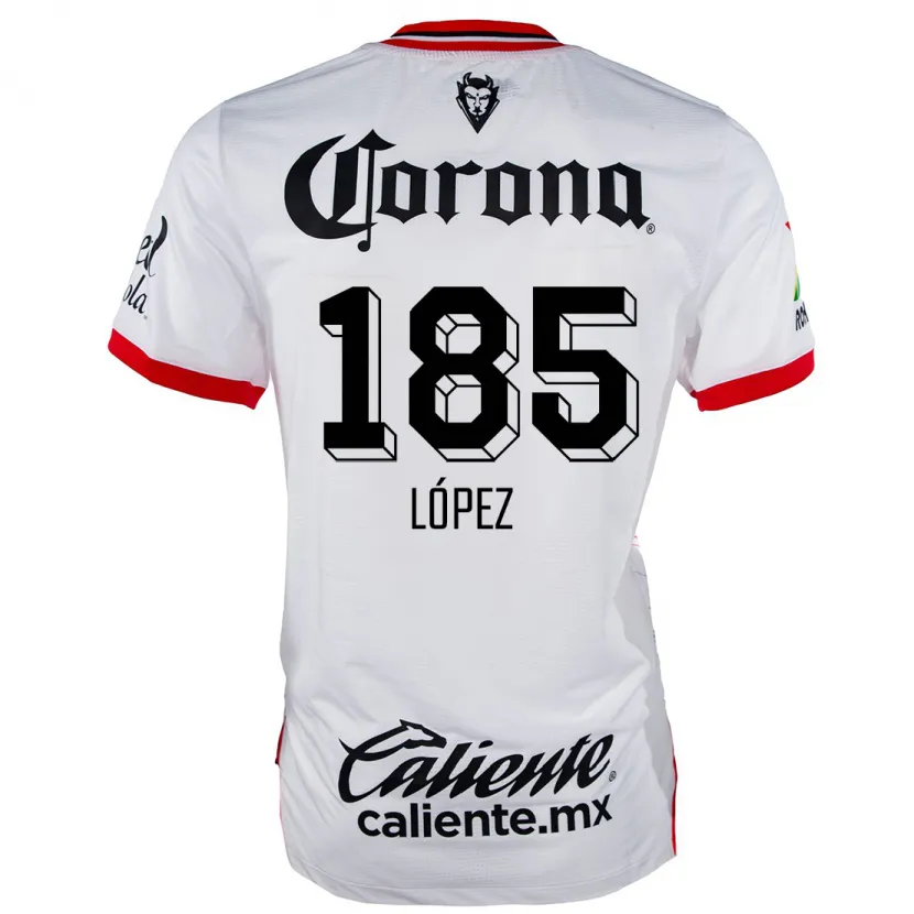 Danxen Heren David López #185 Wit Rood Uitshirt Uittenue 2024/25 T-Shirt