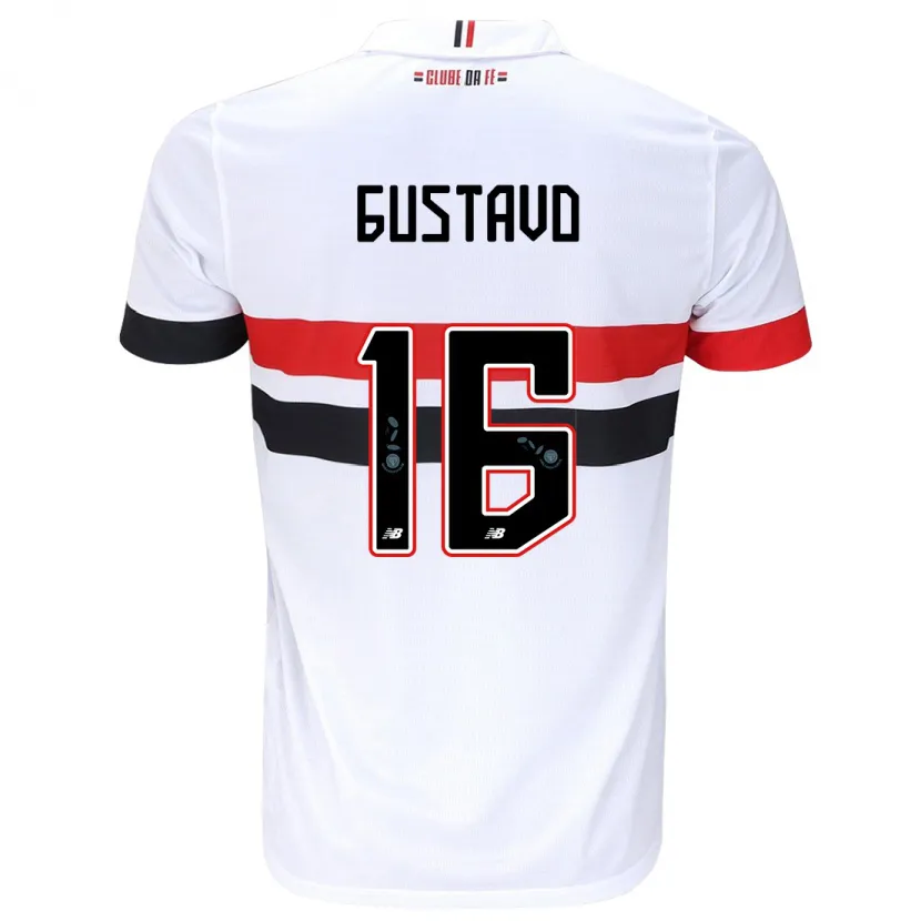 Danxen Dames Luiz Gustavo #16 Wit Rood Zwart Thuisshirt Thuistenue 2024/25 T-Shirt