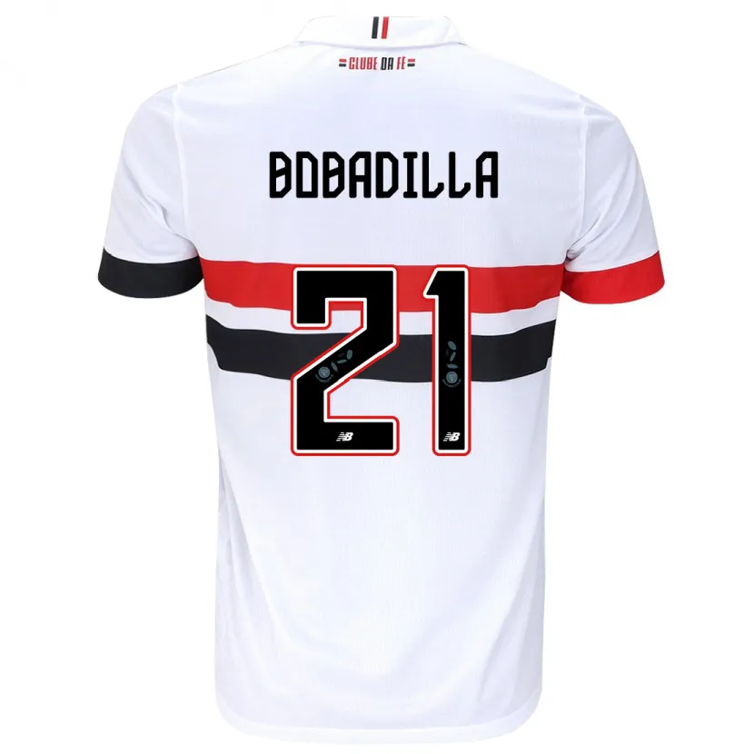 Danxen Dames Damián Bobadilla #21 Wit Rood Zwart Thuisshirt Thuistenue 2024/25 T-Shirt