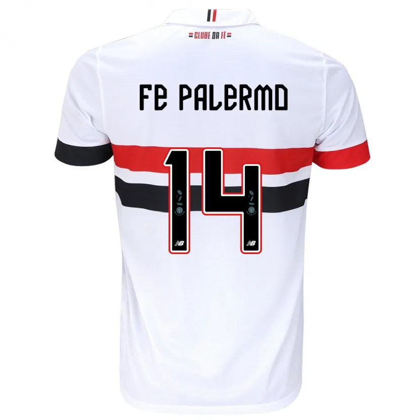 Danxen Dames Fe Palermo #14 Wit Rood Zwart Thuisshirt Thuistenue 2024/25 T-Shirt