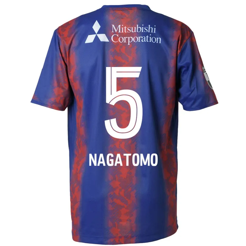 Danxen Dames Yuto Nagatomo #5 Blauw Rood Thuisshirt Thuistenue 2024/25 T-Shirt